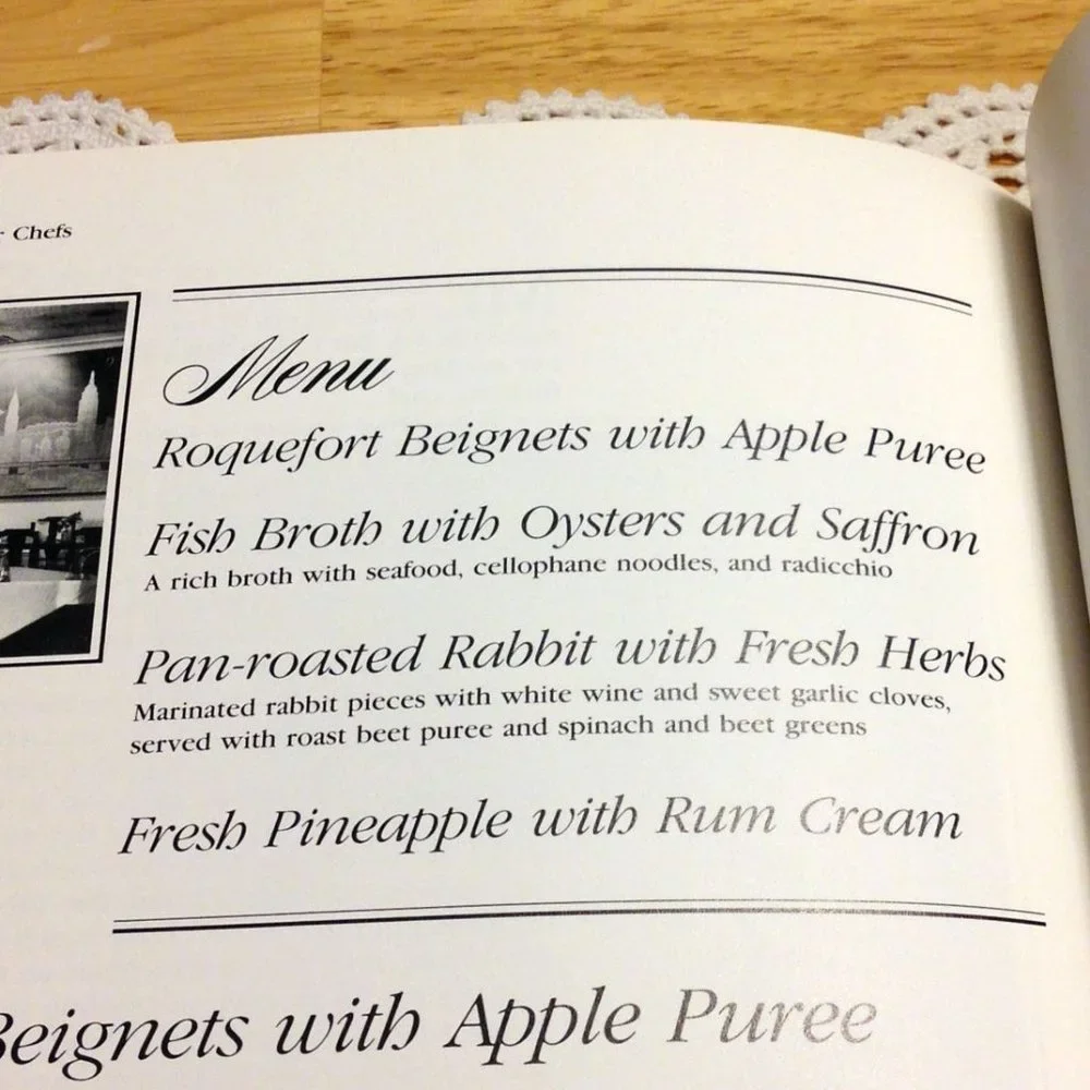 Vintage New York's Master Chefs Cookbook, Restaurant Recipes